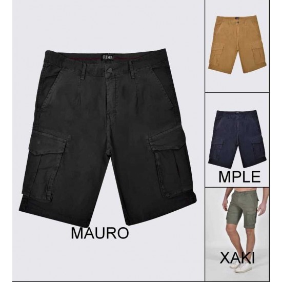 Χακί βερμούδα Clever με τσέπες