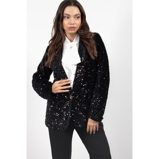 Μαύρο σακάκι με παγιέτες