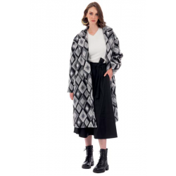 Ασπρόμαυρο oversize παλτό Platinum Ασπρόμαυρο oversize παλτό Platinum