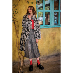 Ασπρόμαυρο oversize παλτό Platinum Ασπρόμαυρο oversize παλτό Platinum