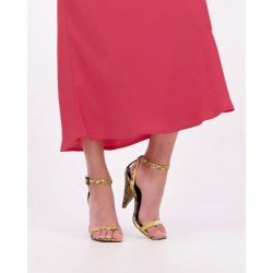 Κίτρινο πέδιλο Axel με κροκό λεπτομέρειες