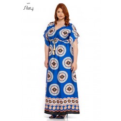 Σατέν φλοράλ καφτανοφόρεμα Silky