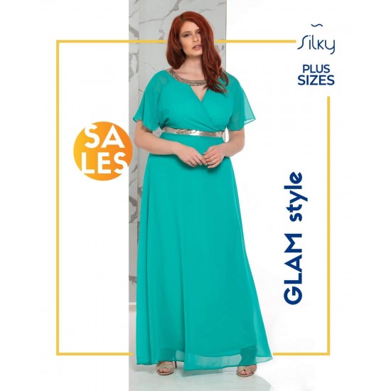 Άκουα μάξι φόρεμα Silky