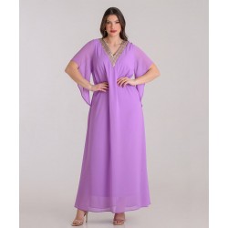 Λιλά μάξι φόρεμα Silky