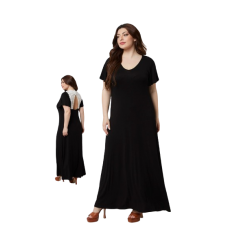 Μαύρο μ΄αξι φόρεμα με κέντημα στην πλάτη