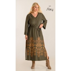 Χακί μάξι φόρεμα Silky