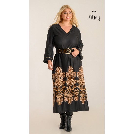 Μαύρο μάξι φόρεμα Silky