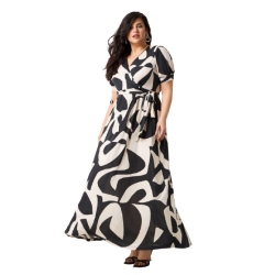 Ασπρόμαυρο μάξι φόρεμα Just perfect