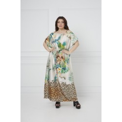 Tropical σατέν καφτανοφόρεμα Just perfect