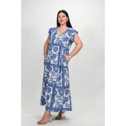 Δίχρωμο μάξι φόρεμα