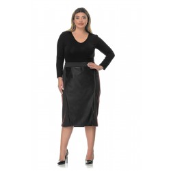 Πένσιλ φούστα με δερματίνη