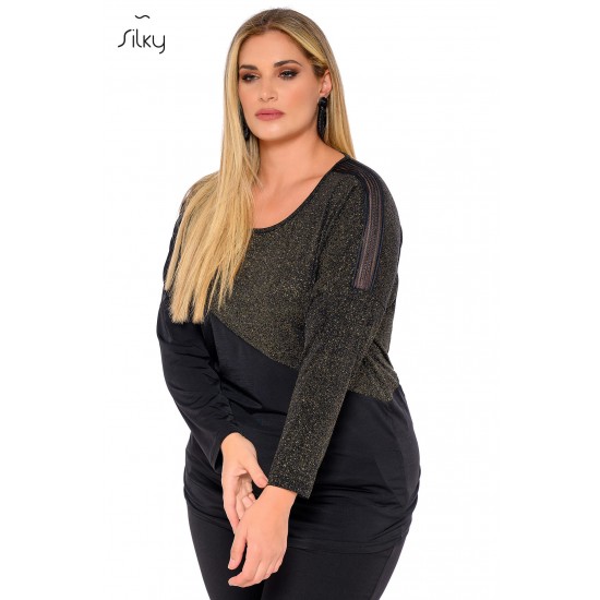 Μαύρη μπλούζα Silky με λούρεξ
