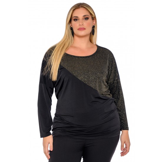 Μαύρη μπλούζα Silky με λούρεξ