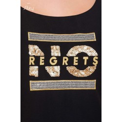 Μαύρη μπλούζα Silky με χρυσό κέντημα