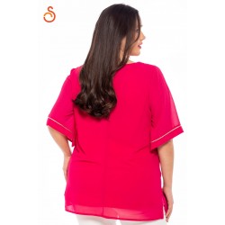 Φούξια μπλούζα Sugar με χρυσό κέντημα