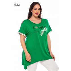 Πράσινη μπλούζα Silky με ανοιχτούς ώμους