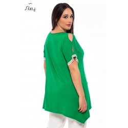 Πράσινη μπλούζα Silky με ανοιχτούς ώμους