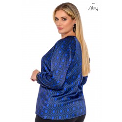 Δίχρωμη σατέν μπλούζα Silky