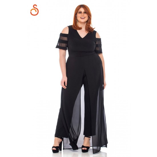 Μαύρη ολόσωμη φόρμα Silky
