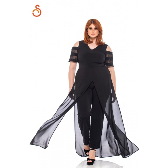 Μαύρη ολόσωμη φόρμα Silky