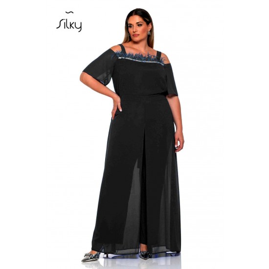 Μαύρη ολόσωμη φόρμα Silky