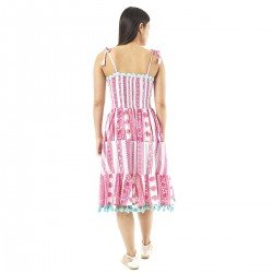 Εμπριμέ τιραντέ φόρεμα Verde