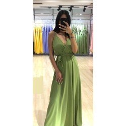 Χακί κρουαζέ φόρεμα