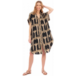 Oversize δίχρωμο πουκαμισοφόρεμα Platinum