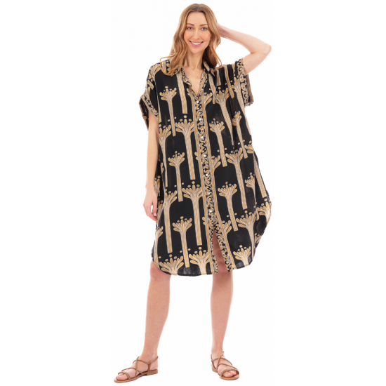 Oversize δίχρωμο πουκαμισοφόρεμα Platinum