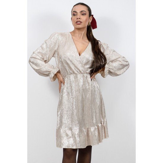 Σαμπανιζέ γυαλιστερό φόρεμα