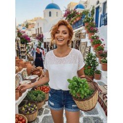 Λευκή μπλούζα με διαφάνεια