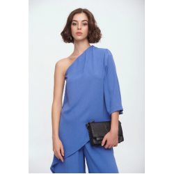 Ίντιγκο μπλούζα με έναν ώμο