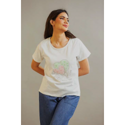 T-shirt με τύπωμα καρδιά