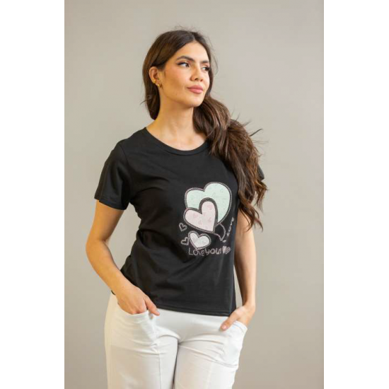 T-shirt με τύπωμα καρδιά