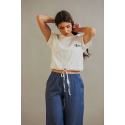 Μπλούζα με τύπωμα και κορδόνι στη μέση