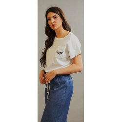 Μπλούζα με τύπωμα και κορδόνι στη μέση