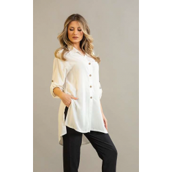 Λευκό μακρύ πουκάμισο