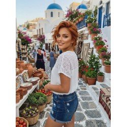 Λευκή μπλούζα με διαφάνεια