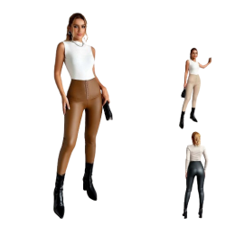 Ψηλόμεσο δερματίνη κολάν με σούστες