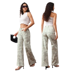 Φλοράλ πετροπλυμένο τζιν παντελόνι