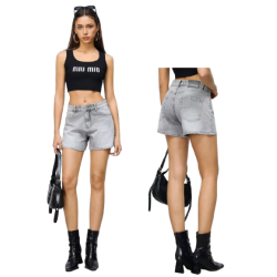 Ανοιχτό γκρι τζιν σορτς