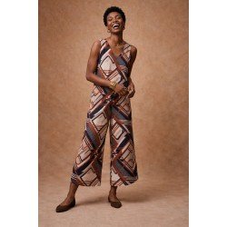 Εμπριμέ ολόσωμη ζιπ κιλότ