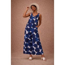 Δίχρωμη ολόσωμη ζιπ κιλότ