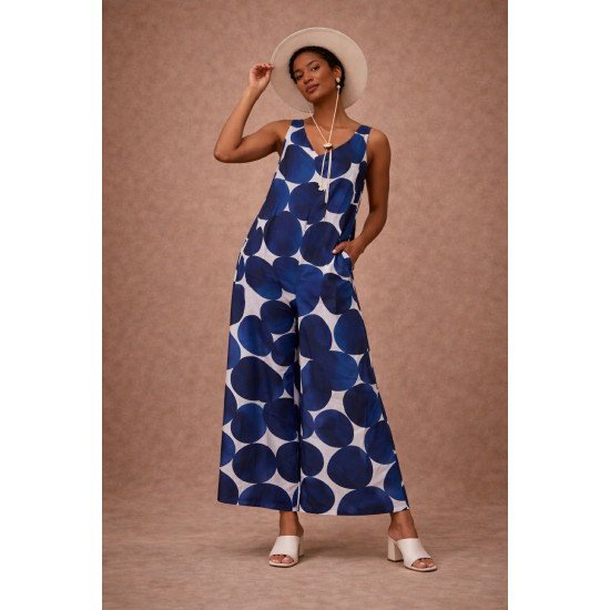 Δίχρωμη ολόσωμη ζιπ κιλότ