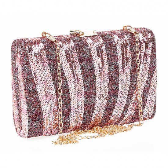 Clutchbag Verde με glitter και παγιέτα