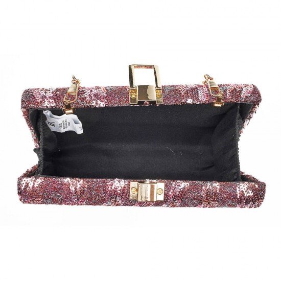 Clutchbag Verde με glitter και παγιέτα