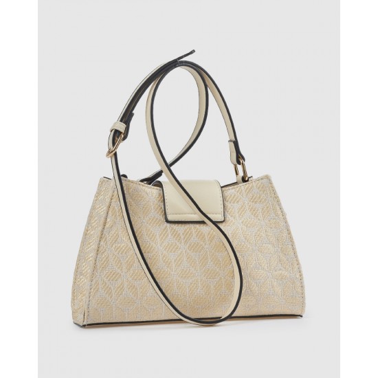 Verde Γυναικεία Τσάντα Χιαστί 16-0008460 Εκρού