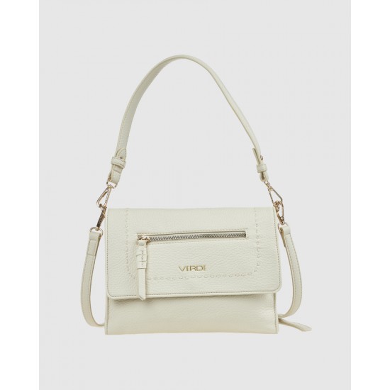 Verde Γυναικεία Τσάντα Χιαστί 16-0008347 Εκρού