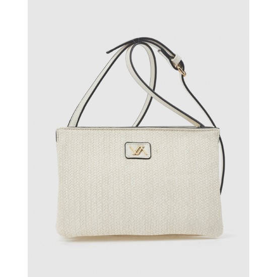 Verde Γυναικεία Τσάντα Χιαστί 16-0008535 Εκρού