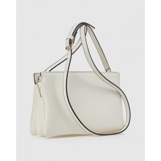 Verde Γυναικεία Τσάντα Χιαστί 16-0008535 Εκρού